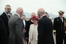 Their Excellencies being welcomed at the Athens Intl. Airport